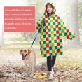 thumbnail image 4 of Multi Color Checkerboard Checkered Pattern Wearable Oversized Blanket,Wearable Blanket Hoodie for Adults,Cozy Hooded Blankets with Super Pockets,Super Warm Fuzzy Pullover for Women & Men, 4 of 6