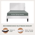 thumbnail image 6 of Amolife Twin Bed Frame, Modern Upholstered Platform Bed Frame with Adjustable Velvet Headboard, Heavy Duty, Off-White, 6 of 10