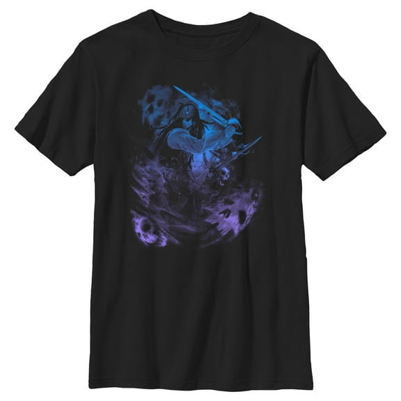 Boy's Pirates of the Caribbean: Curse of the Black Pearl Jack Sparrow Ombre Skulls  Graphic Tee Black X Small