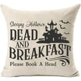 thumbnail image 4 of Halloween Decorations Pillow Covers 18x18 Set of 4 Halloween Decorations Farmhouse Saying Fall Pillow Covers Decorative Cushion Cases for Couch Sofa, 4 of 5