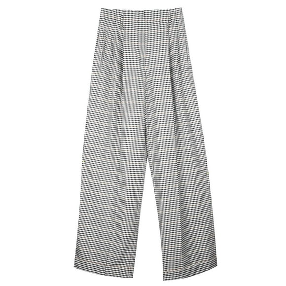 Michael Kors Women's Nutmeg Multi Dogtooth Windowpane Wool and Cotton Trousers Pants & Capri - 8