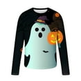 thumbnail image 3 of BiZtdJrK Men Halloween T-Shirts Cute 3D Ghost Graphic Tshirts Crewneck Long Sleeve Holiday Casual Pullover Clearance Items V-Multicolor#mens long sleeve button down shirts XXXXXL, 3 of 5