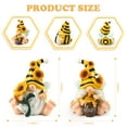 thumbnail image 3 of Ayieyill 2PCS Spring Decor Bumble Bee Spring Gnome Decorations Honey Bee Decor Gnomes Ornaments World Bee Day  (Yellow 3.54 H）, 3 of 7