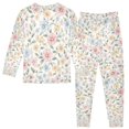thumbnail image 2 of FORMRS Long Sleeve Top and Pants Pajama Set for Niños 2-Piece Sleepwear, Sizes 18M-8Y, Pastel Floral Pattern, 2 of 6