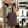 thumbnail image 5 of COEQINE Forearm Crutch Bag Walking Cane Accesories Dark Red Plaid Elbow Crutch Storage Organizer, 2 Zippered Pockets, Lightweight, Hands-Free, for Adults & Seniors, 5 of 7