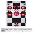 thumbnail image 4 of COMIO Pink Red Lips Throw Blanket Queen Dreamy Lady Eyelash High Heel Decor Blanket for Girls Teens Women Black White Plaid Western Style Flannel Blanket for Couch Office Chairs, 4 of 6