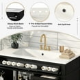 thumbnail image 5 of 36" Bathroom Vanity with Resin Sink Combo, Modern Freestanding Bathroom Sink Cabinet with 3 Drawers & Soft-Close Door & Adjustable Shelf for Laundry & Kitchen, Black, 5 of 8