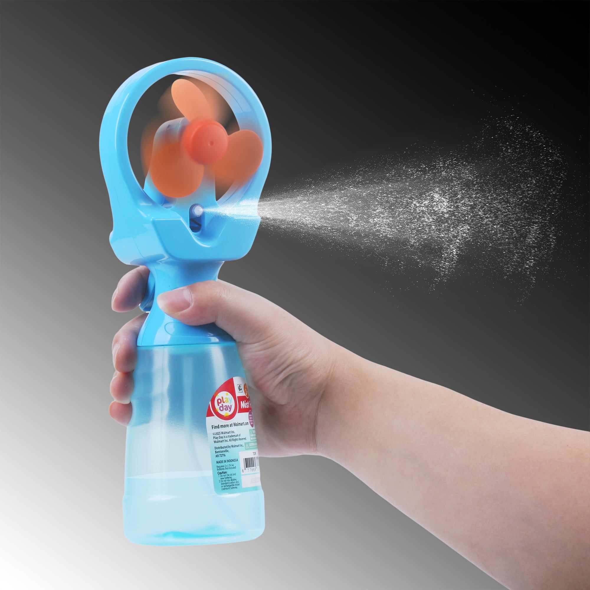 (4 pack) Play Day Portable Mist Fan With 12oz Water Bottle