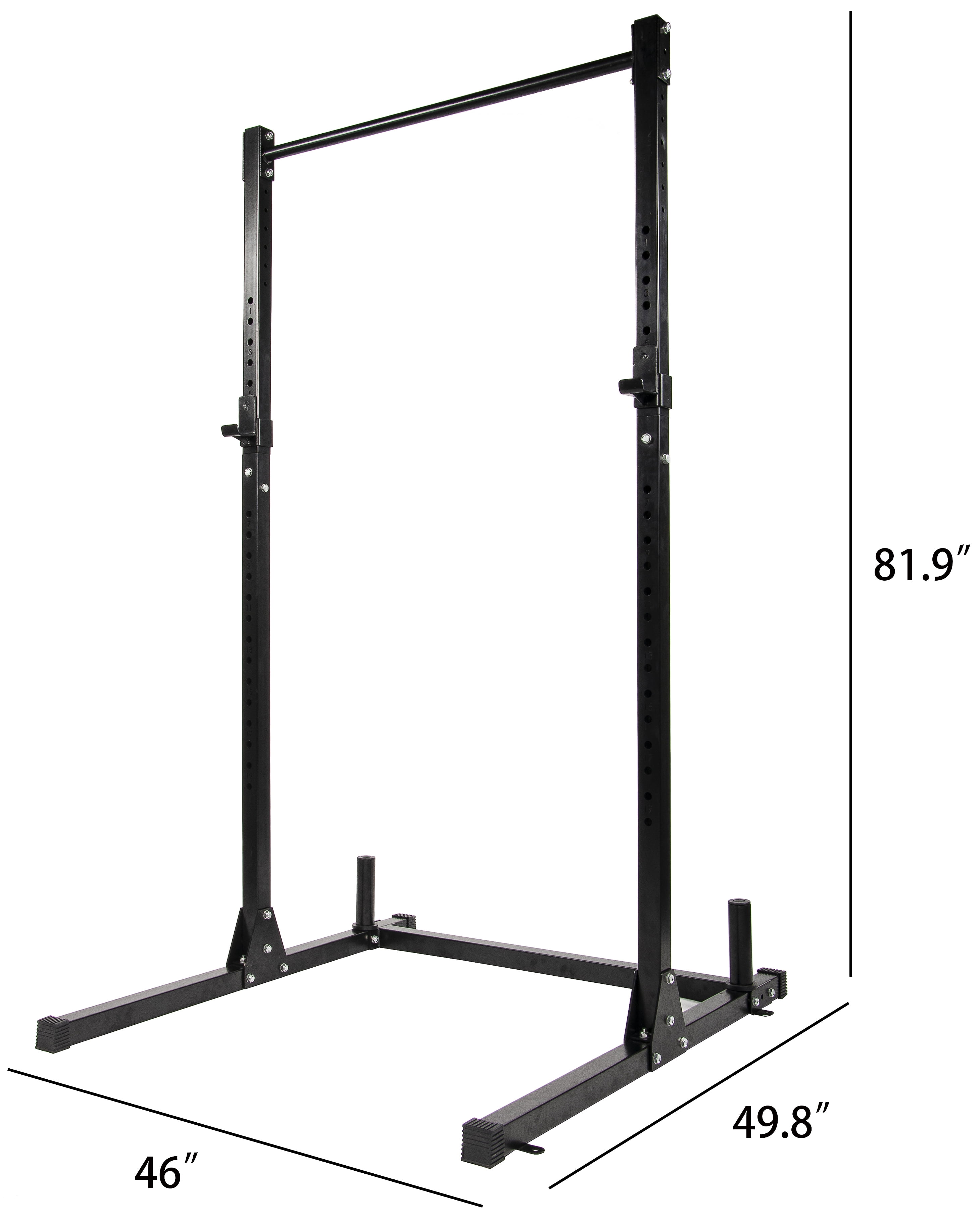 BalanceFrom Multi-Function Adjustable Power Rack Exercise Squat Stand with J-Hooks and Other Accessories, 500-Pound Capacity - black