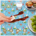 thumbnail image 6 of Easter and Wicker Baskets Blue Pattern Round Tablecloth 60", Wrinkle-Resistant Wipeable Cover for Kitchen, Dining, Picnic & Patio, 6 of 6
