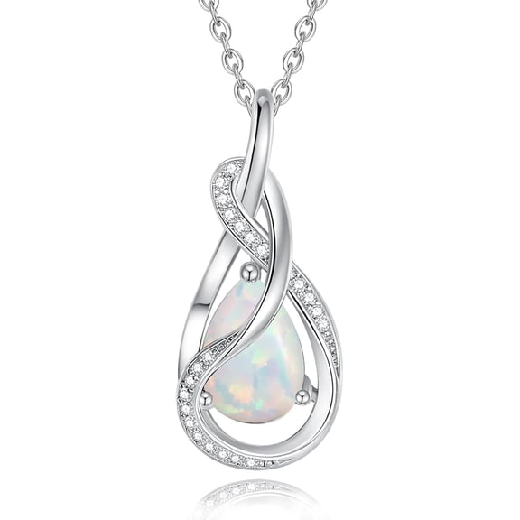 925 Sterling Silver Natural White Opal Pendant Fine Jewellery Gemstone Mothers Day Birthday Gifts for Wife Mom