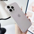 thumbnail image 2 of Matte Frameless Clear Ultra Thin Case For iPhone 16 15 14 Plus 13 12 11 Pro Max Bumper Frosted Rugged PC Armor Shockproof Cover BM Pink For iPhone 12, 2 of 6