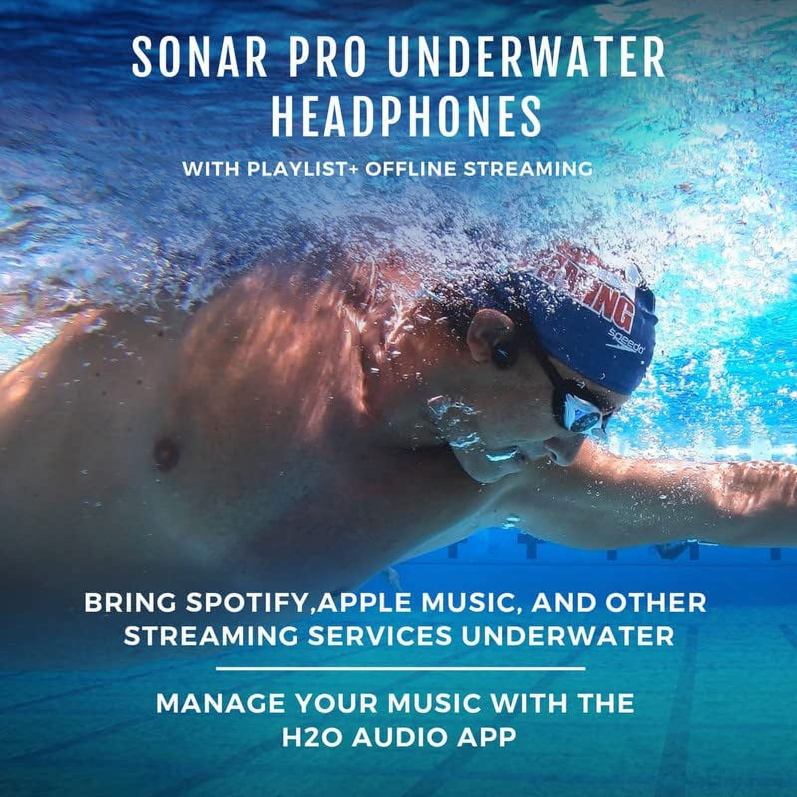 H2O Audio Sonar IPX8 - Auriculares Bluetooth de conducción ósea con  reproductor de MP3 - Auriculares inalámbricos y abiertos impermeables para