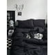 thumbnail image 4 of Goth Gris Oscuro Algodón 4 Piezas Ropa de Cama Funda Nórdica Set En Single Twin Queen King, 4 of 7