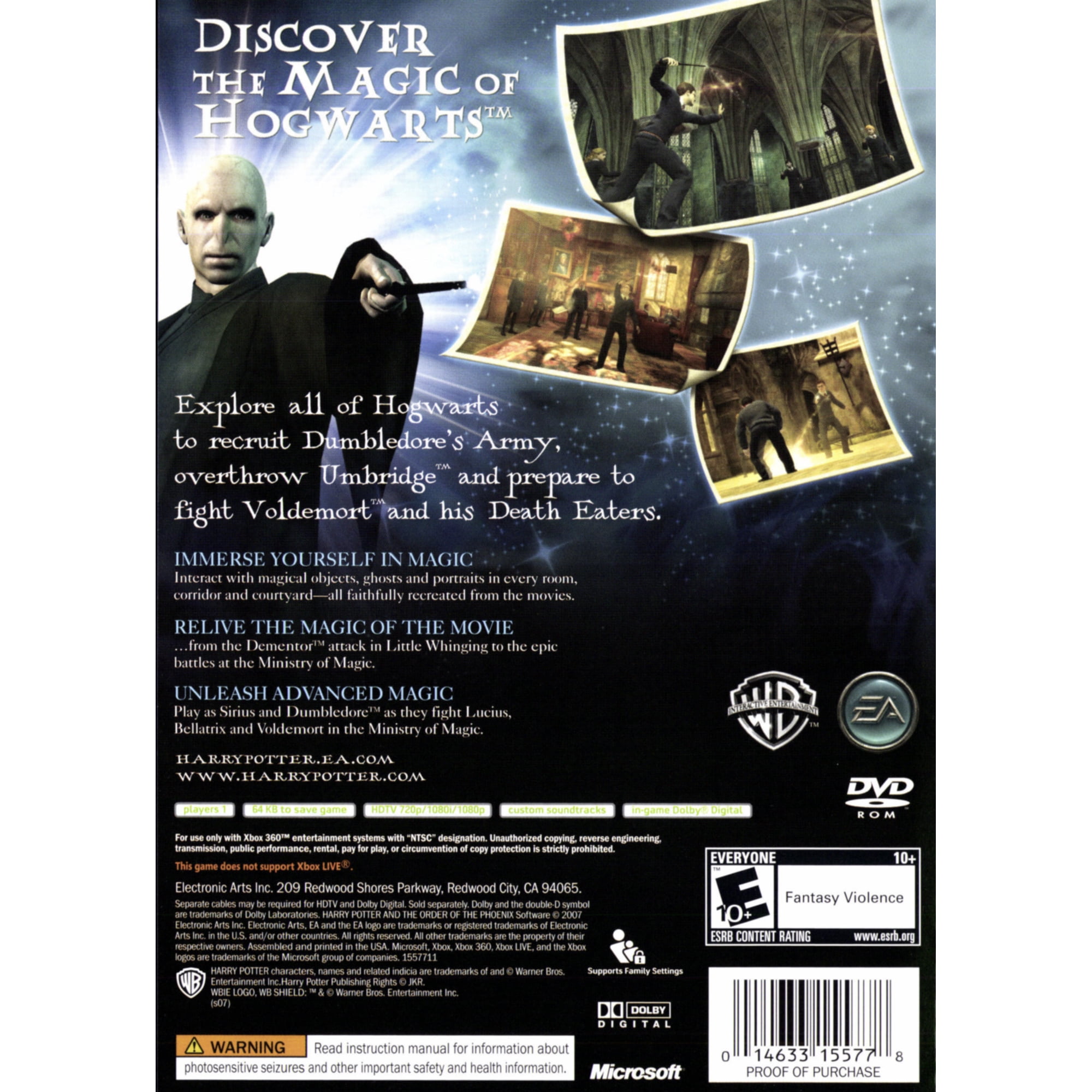 Jeu Xbox 360 Harry Potter Et L'Ordre Du Phénix Complet FR - Version PAL, état Correct