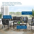 thumbnail image 6 of Lounge Sectional Sofa Chair Set, Aluminum, Metal, Steel, Grey Gray, Modern Contemporary Urban Design, Outdoor Patio Balcony Cafe Bistro Garden Furniture Hotel Hospitality, 6 of 10