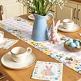 thumbnail image 4 of Happy Easter Table Runner, Spring Gray Bunny Yellow Floral He Is Risen Pink Plaid Cotton Linen Kitchen Table Decoration Washable Dining Tabletop Runners for Home Party Decor 13x108 Inches, 4 of 9
