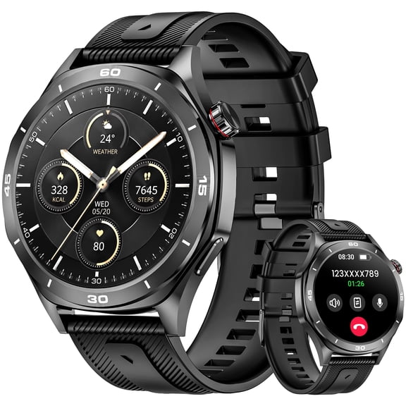 Minsxk Smart Watch Fits for Android and Iphone, 1.52" HD Fitness Tracker,120  Sport Modes, Smartwatch with Bluetooth Calls/Answer,Smart Watches for Men Women,Ip68 Waterproof,for Gift Black