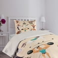 thumbnail image 4 of Ambesonne Animal Quilted Coverlet 2 Pcs, Circus Fun Athlete Horse, Twin Size, Multicolor, 4 of 5