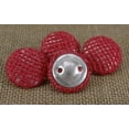 thumbnail image 3 of Decorative Round Red Jute Fabric Covered Buttons Sewing Scrapbooking Craft - Pack of 12 Pieces, 3 of 7