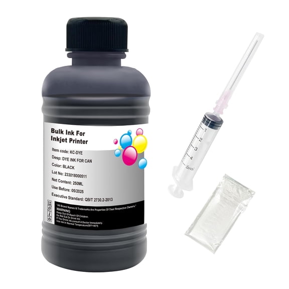 Compatible Refill Ink kit for Canon 250 251 270 271 280 281 PG240 CL241 PG245 CL246 PG210 Refillable Ink Cartridge CIS CISS System with 1 Free Syringes(250ml BK)