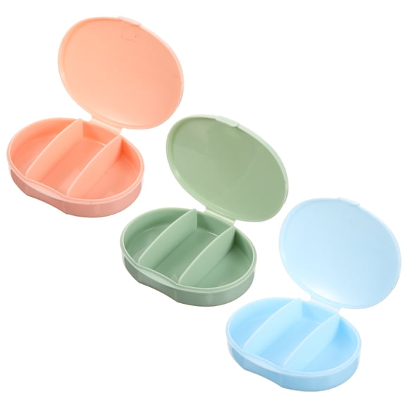 OULII 3pcs Daily Pill Organiser in Cherry Blossom Pink for Medication Organization