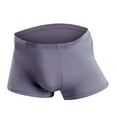 thumbnail image 2 of HUPOM Mens Underwear Boxer Briefs Male Thongs Medium waist Elastic Waist Solid Thong Gray L, 2 of 4