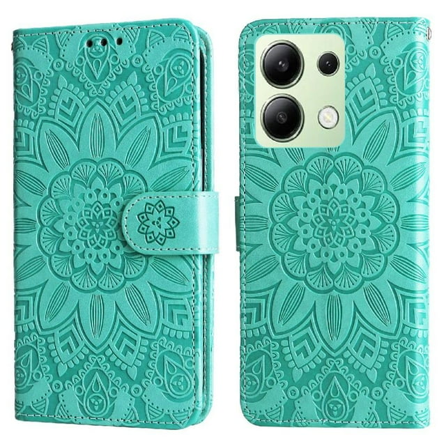 Funda tipo cartera GANGXUN para Xiaomi Redmi Note 13 4G , diseño girasol, cuero PU, soporte, cierre magnético, tarjetero