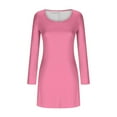 thumbnail image 4 of Women V Neck Long Sleeve Mini Dress Summer Casual Ribbed Knit A-Line Short Sweater Dresses Y2k Fairy Grunge Dress, 4 of 4