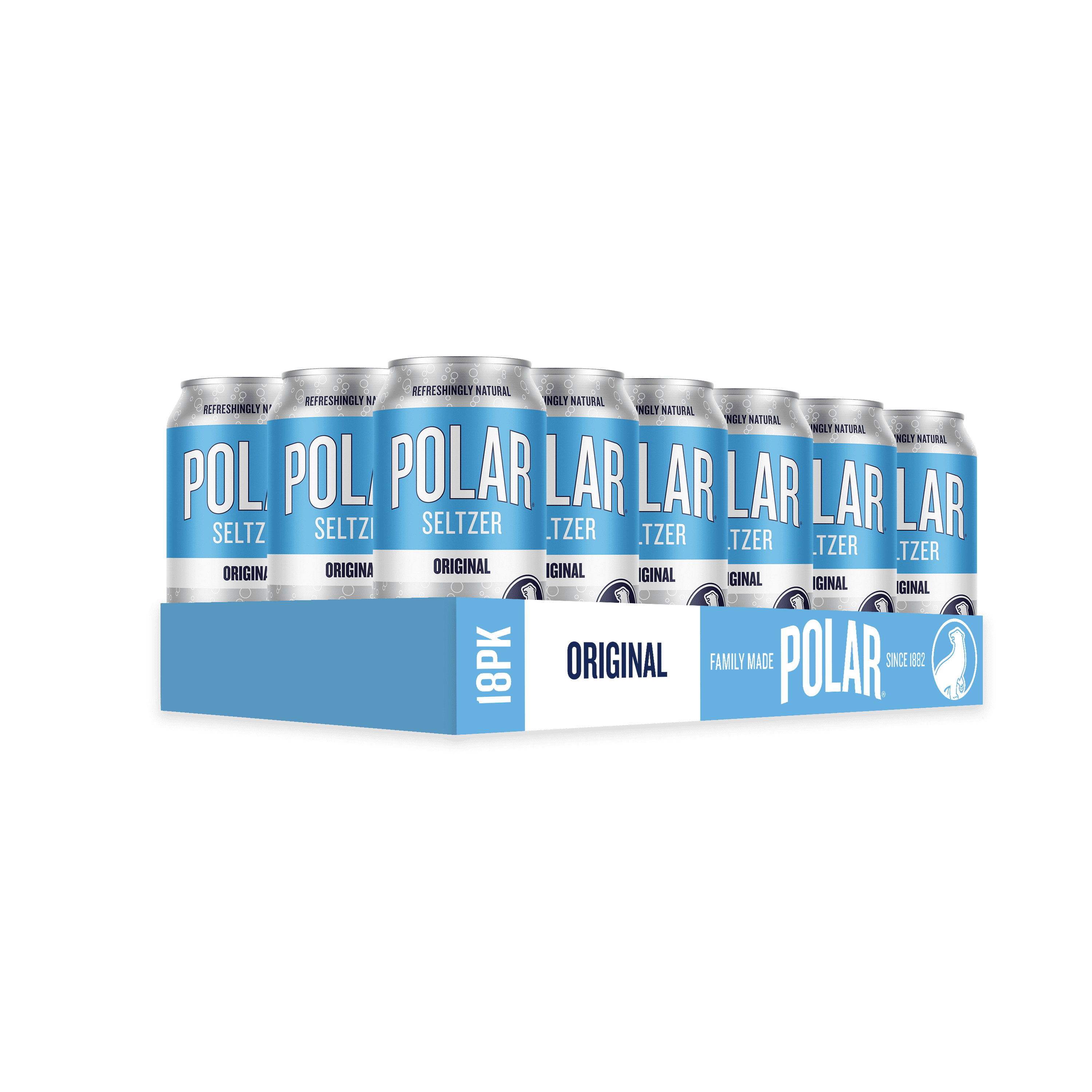 Polar Zero Calorie Original Sparkling Seltzer Water, 12 fl oz, 18 Pack Cans