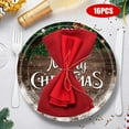 thumbnail image 6 of Christmas Paper Plates with Pine Cone, 9 inch Christmas Dinnerware Plate, Wooden Textured Christmas Disposable Dinning Plates, Wedding Birthday Party Family Dinnerware Supplies, BBQ Picnic Favor, 6 of 6