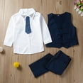 thumbnail image 2 of 4Pcs Toddler Kids Boy Formal Suit Tops Waistcoat Pants Tie Gentleman Outfits Set, 2 of 6