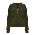 thumbnail image 5 of Lenago Womens Hoodies Oversized Sweatshirts Half Zip Cropped Hoodies Fleece Quarter Zip Up Pullover Sweatshirts Winter Clothes 2023 Outfits Sweater Coat Fall Winter Outfits Clothes, 5 of 5