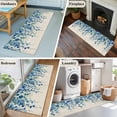 thumbnail image 5 of Spring Blue Floral 2'x6' Runner Rugs for Hallway Kitchen Bedside Non Slip, Farmhouse Weeping Floral Leaves Burlap Entryway Rug Runners with Rubber Backing, Long Carpet Runner for Laundry Room, 5 of 8