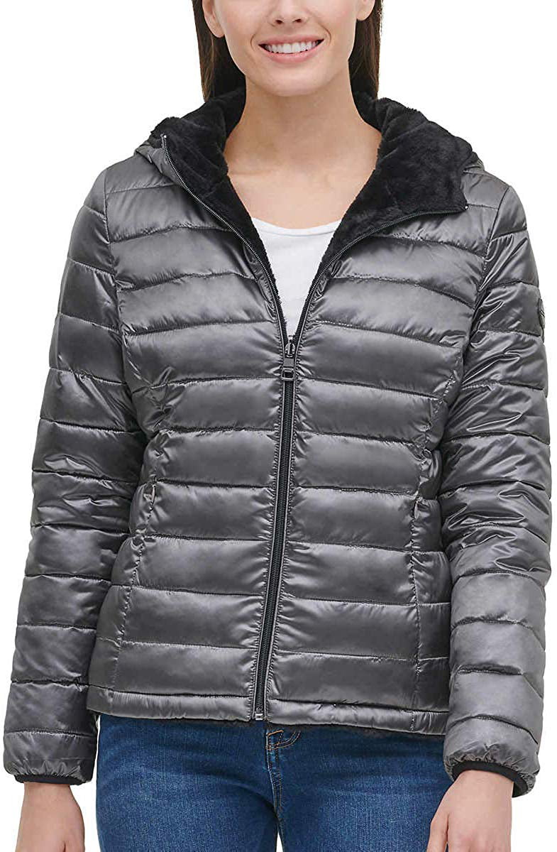 Andrew Marc Ladies' Ultra Soft Attached Hood Reversible Jacket - Walmart.com