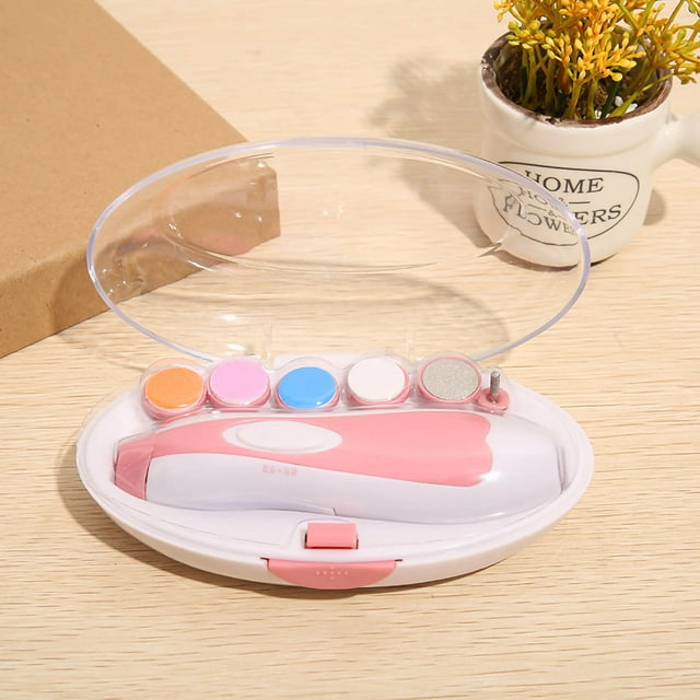 Newborn Nail Polisher Baby Electric Nail Clippers Newborn Electric Nail Trimmer Newborn Infants Nail File LED Baby Nail File Electric Nail Trimmer Manicure Set Toes Fingernails