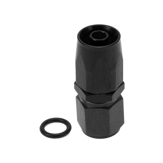 Adaptador de manguera reductor de flare para hombre Unique Bargains TF-1001-AN6 0° Conector de línea de combustible de aluminio con O-ring negro