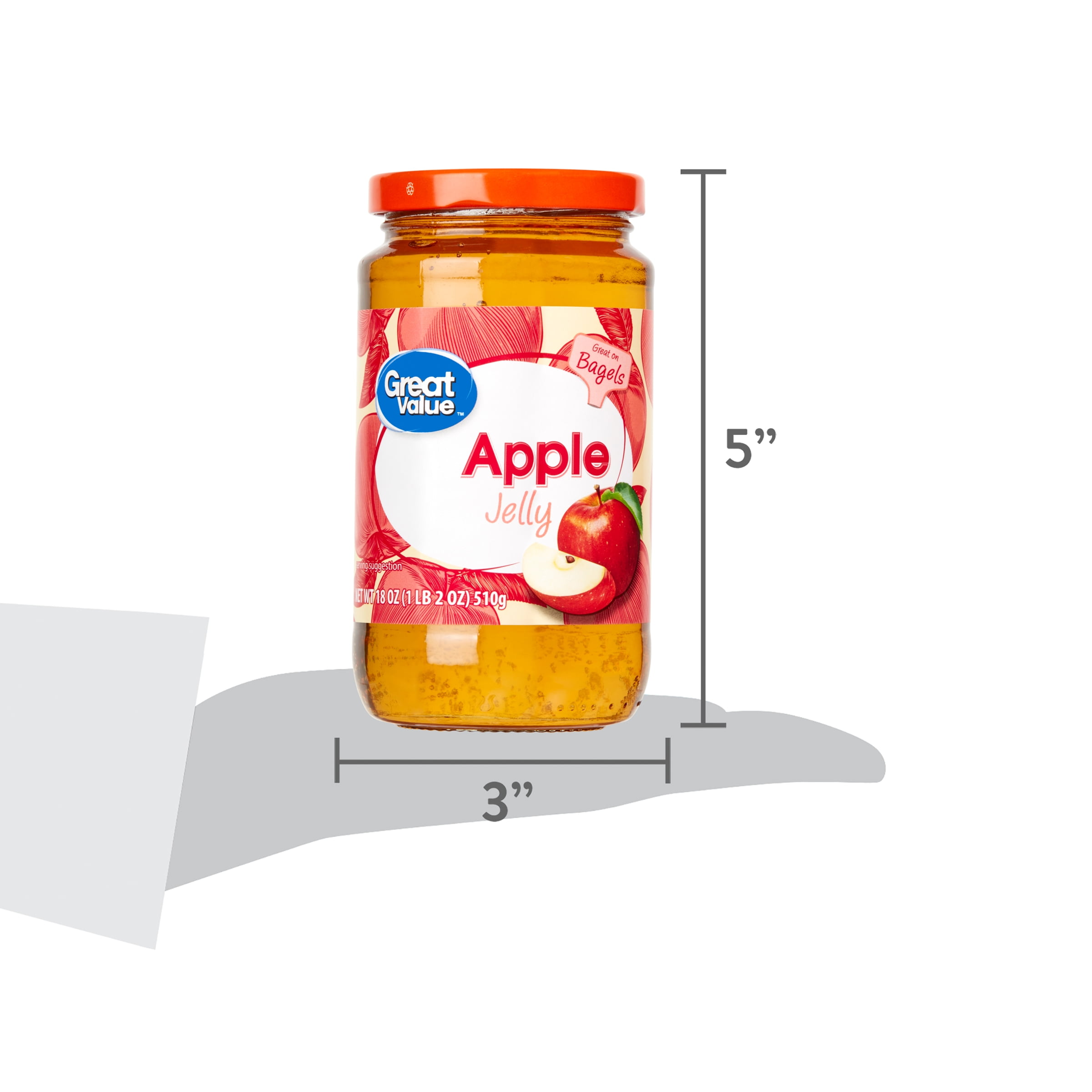 (8 pack) Great Value Jelly, Apple, 18 oz