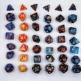 thumbnail image 1 of 7x Polyhedral Dices Smooth D4-D20 for Math set family board Teaching Bar Table Board Games Violet Blue, 1 of 8