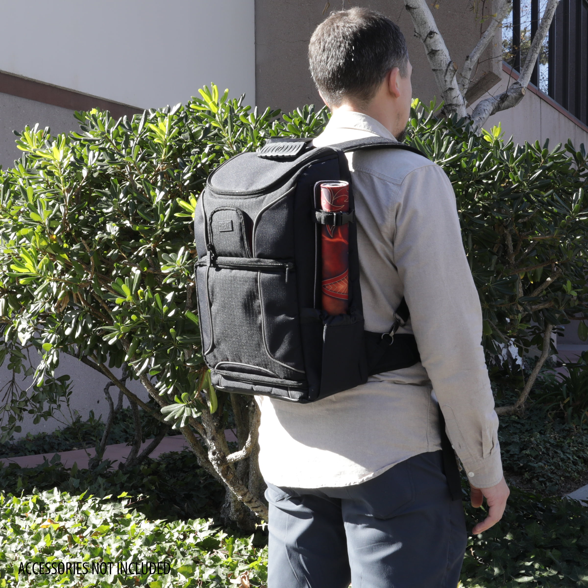 USA Gear MTG Backpack Compatible with Magic the Gathering, Playmat, Customizable Interior (Orange)