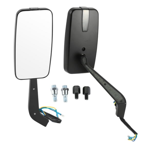 Unique Bargains M8/M10 Motorcycle Rear View Mirrors Bar End Side Mirrors Mount Adjustable Black Plastic Square Shape