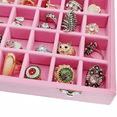 thumbnail image 4 of LANTWOO 24 Grid Velvet Glass Jewelry Ring Display Organiser Box Tray Holder Earrings Storage Case (Pink), 4 of 6