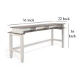 thumbnail image 5 of Dean Console Table- USB and Cubbies- 76 Inch Rectangular Brown- White, 5 of 5