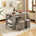 thumbnail image 2 of Costway 5 PCS Dining Table Set with Storage Shelf Rectangular Kitchen Table with 4 Stools Gray, 2 of 10