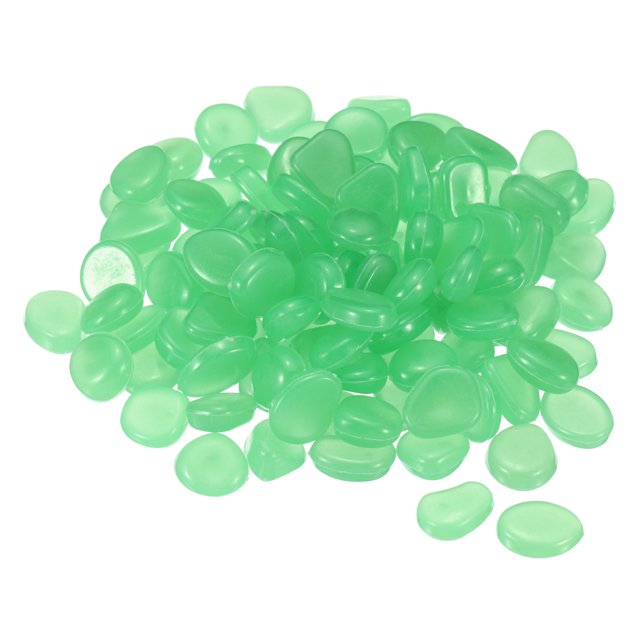 Uxcell 300Pack Glow Rocks 8-11mm Piedras Brillantes Decoración en la Oscuridad Luminosa Decoración DIY Verde Claro