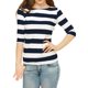 thumbnail image 5 of Dde San Patricio Camisecon mangas de codo pamujer Camisebásiinformal con cuello de barco y corte ajustado Azul XS, 5 of 6