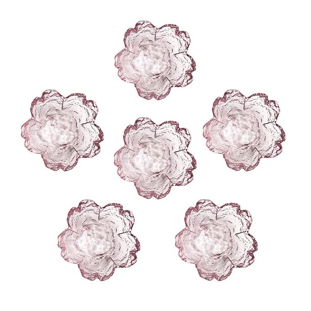 Cuencos de postre en forma de flor de cerezo rosa, mini cuenco de cristal, cuencos de vidrio pequeños, soporte para bolsitas de té, cuencos de inmersión, salsa de soja Afortunado Sencillez