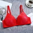 thumbnail image 2 of Gyexs Plus Size Wireless Comfort Bra for Women Full Coverage Soft Support Nursing Bra Large Cup Push Up Bras for Women, Red, Size 42, 2 of 3