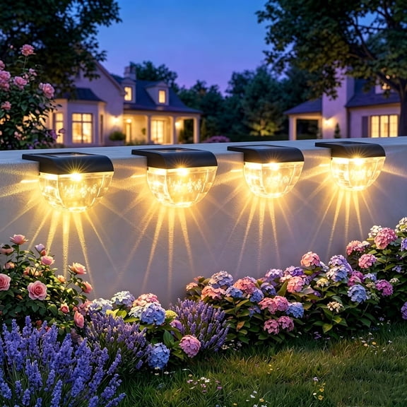 8 Pack Solar Deck Lights Outdoor, Solar Step Lights Waterproof for Outside, Yard, Patio, Garden, Pool, Railing, Stairs, Fence (Warm White)