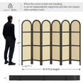 thumbnail image 6 of Room Dividers and Folding Privacy Screens, 5.6 Ft Double Hinged Rattan Partition Freestanding Wall Room Divider for Home - 6 Panels (Black), 6 of 18